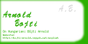 arnold bojti business card